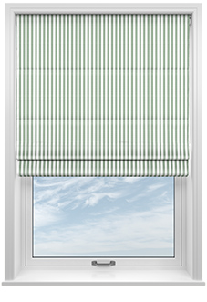 Lace Stripes, Emerald - Motorised Roman Blind